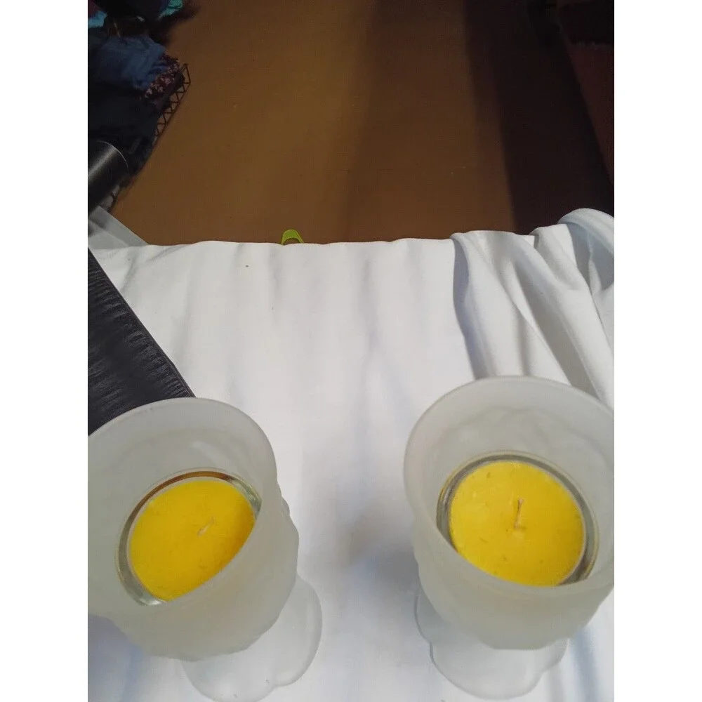 Vintage Frosted Glass Goblets Set of 2 - 25% Off Bundles
